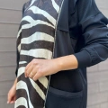 Misswhence 34037 Siyah Zebra Desen Tunik
