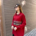 Misswhence 38001 Kırmızı Triko Patchwork Tunik