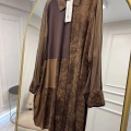Misswhence 38303 Kahverengi Patchwork Cupro Tunik