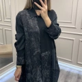 Misswhence 38303 Siyah Patchwork Cupro Tunik