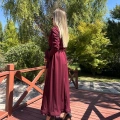 Misswhence 38823 Bordo Güpür Detaylı Elbise
