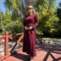 Misswhence 38823 Bordo Güpür Detaylı Elbise
