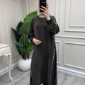 Misswhence 39031 Kahverengi Fermuar Detaylı Tunik