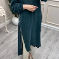 Misswhence 39031 Yeşil Fermuar Detaylı Tunik