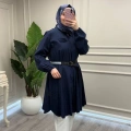 Misswhence 39305 Lacivert Kemerli Tunik