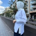 MY312 24S8216 Beyaz İşlemeli Tunik