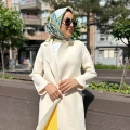 Noi 64335 Krem Puf Scuba Üstten Dikişli Blazer Ceket