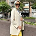 Noi 64335 Krem Puf Scuba Üstten Dikişli Blazer Ceket
