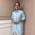 Nuss Triko 25Y3001 Mavi Tensel Gömlek