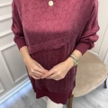 Nuss Triko 26K3003 Bordo Önü Detaylı Tunik