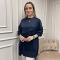 Nuss Triko 26K3003 Lacivert Önü Detaylı Tunik