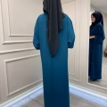 Zigay 1005 Petrol İç Elbiseli Abaya Takım