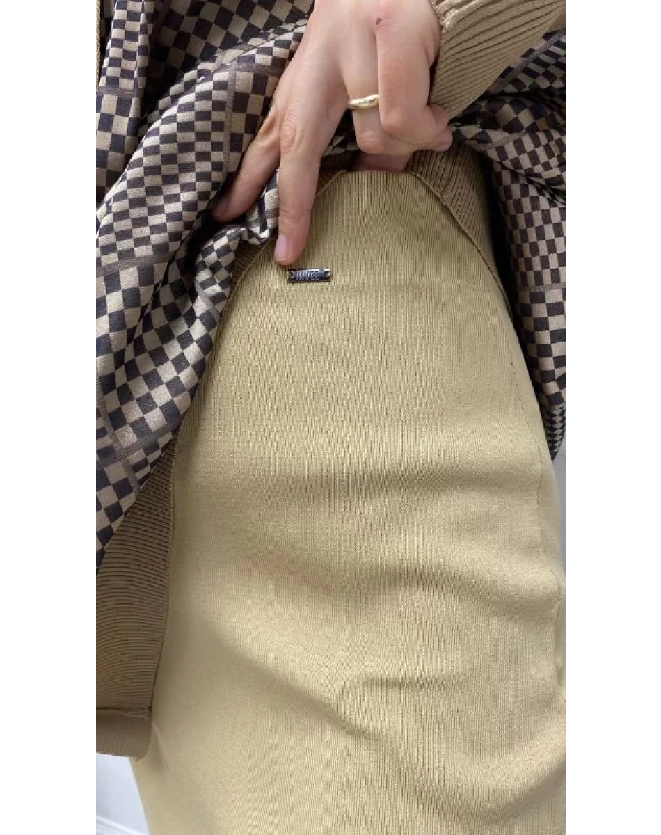 İnvee 5685 Camel Triko Kalem Etek