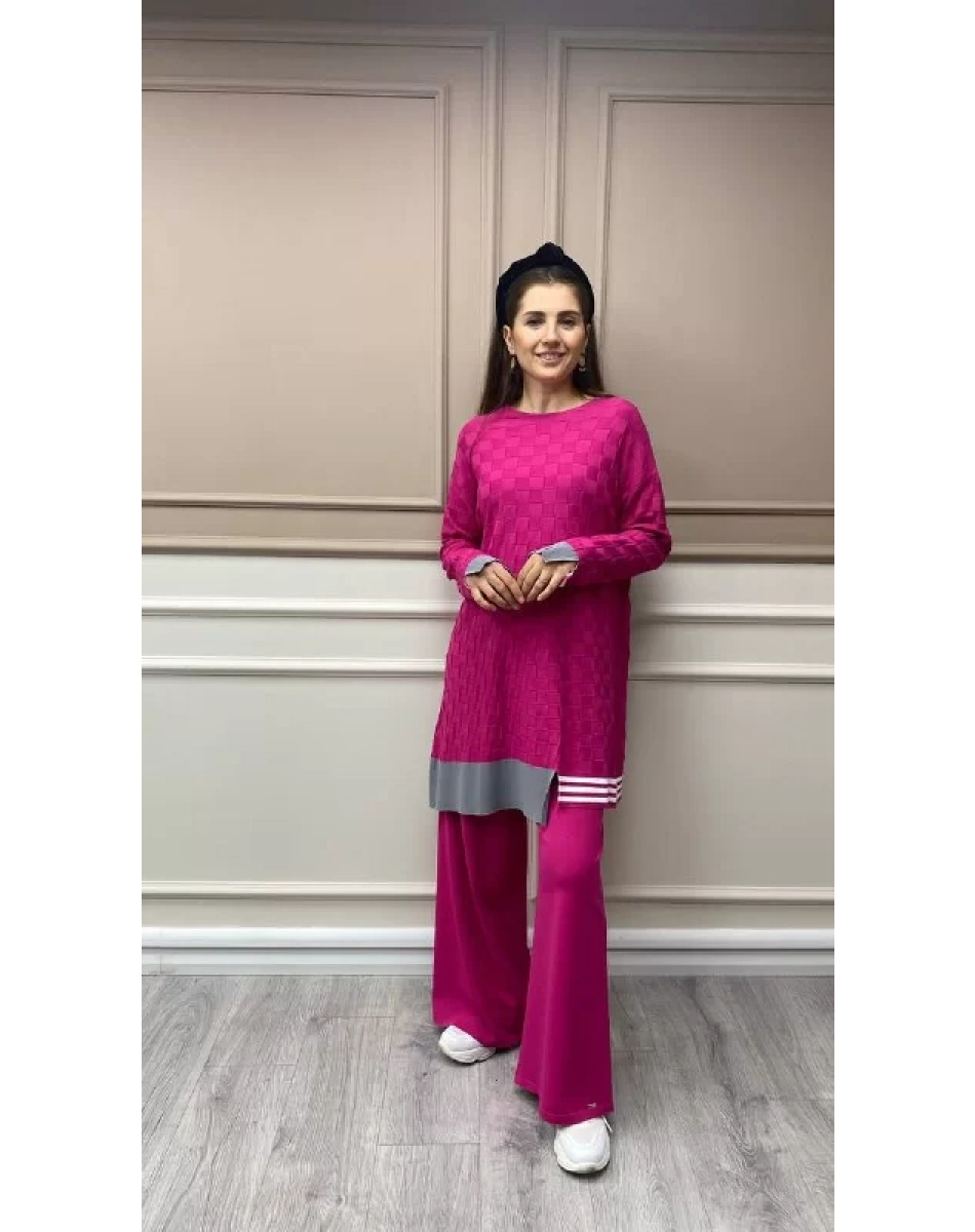 İnvee 5749 Fuşya Triko Pantolon