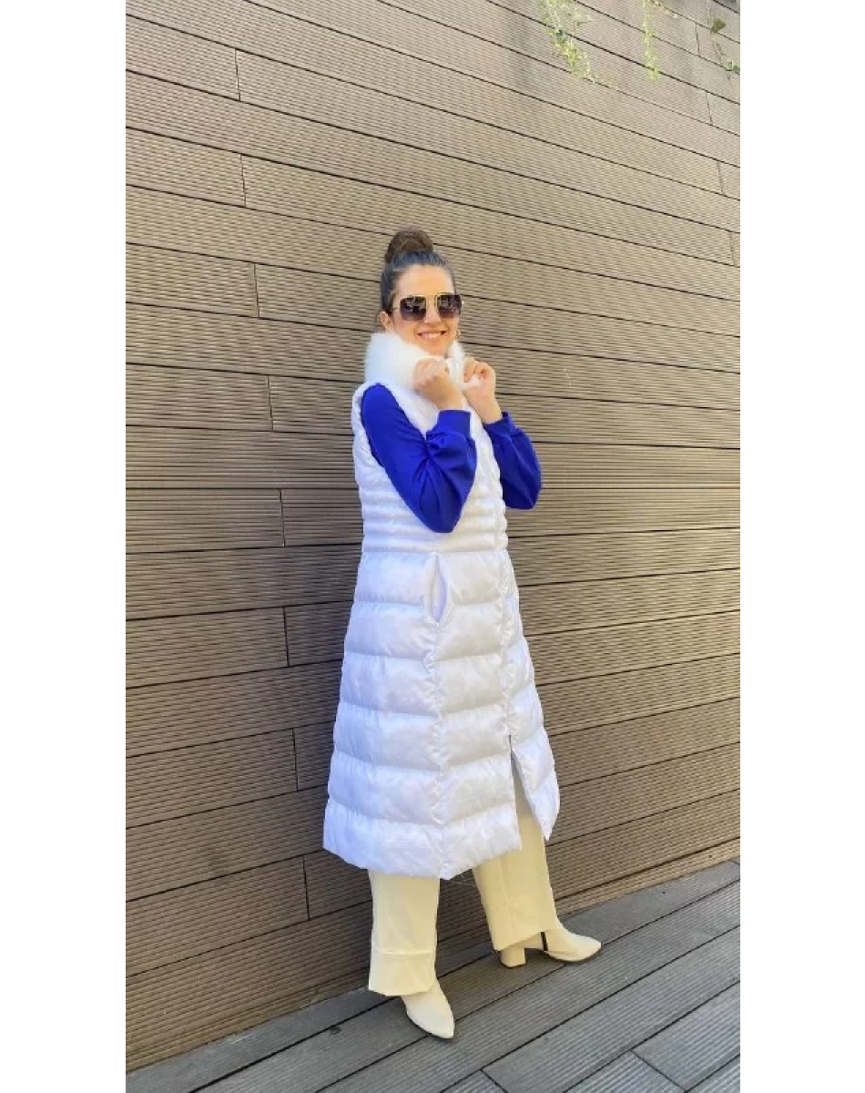 İnvee 6836 Ekru Kürklü Yelek