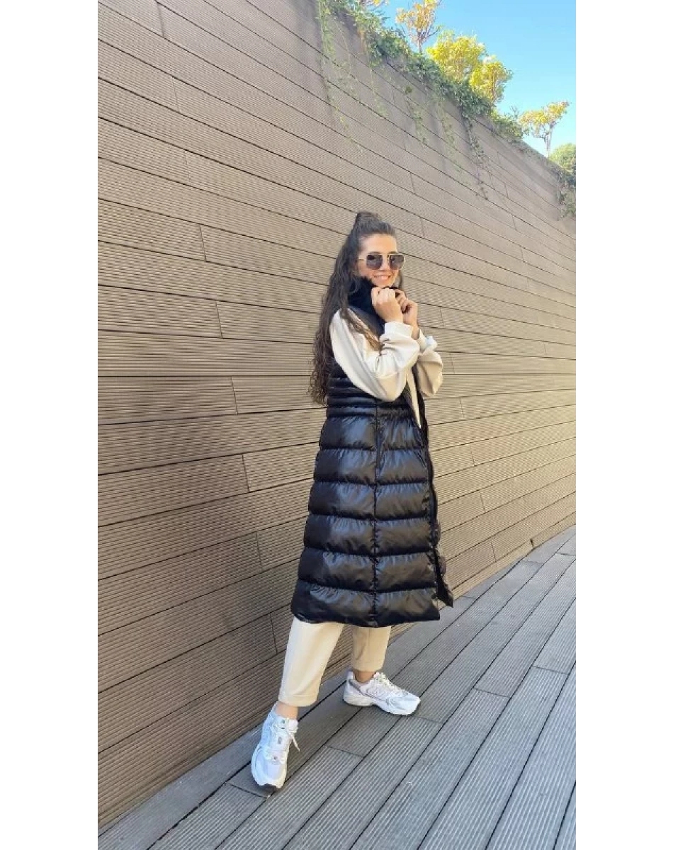 İnvee 6836 Siyah Kürklü Yelek