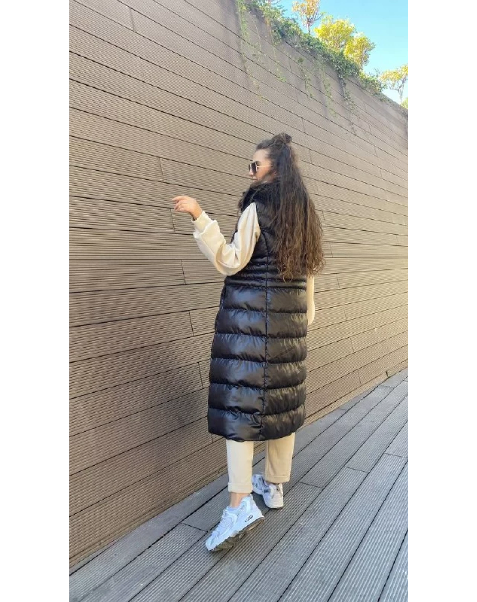 İnvee 6836 Siyah Kürklü Yelek