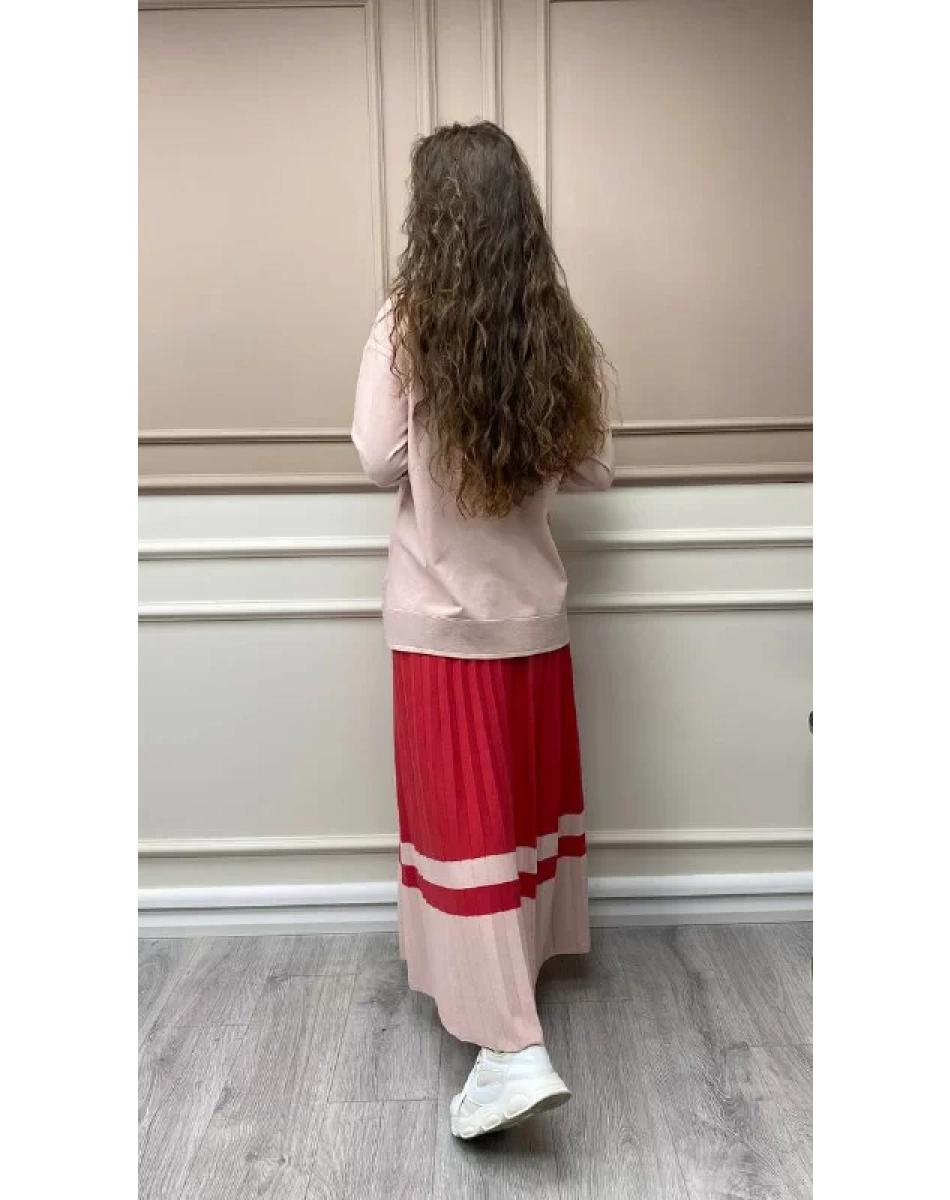 İnvee 6860 Nar Çiçeği Triko Pilise Etek