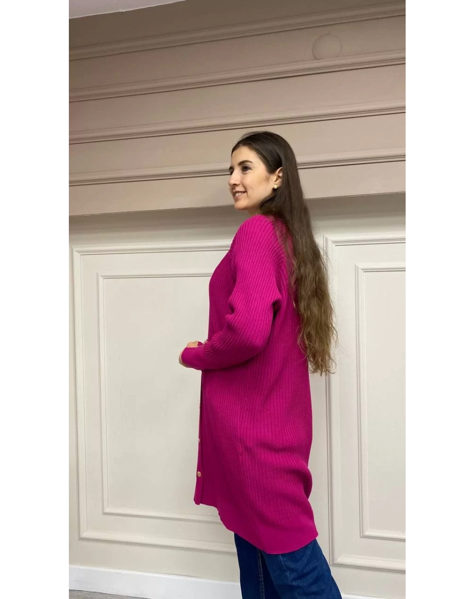 İnvee 6863 Fuşya Hırka