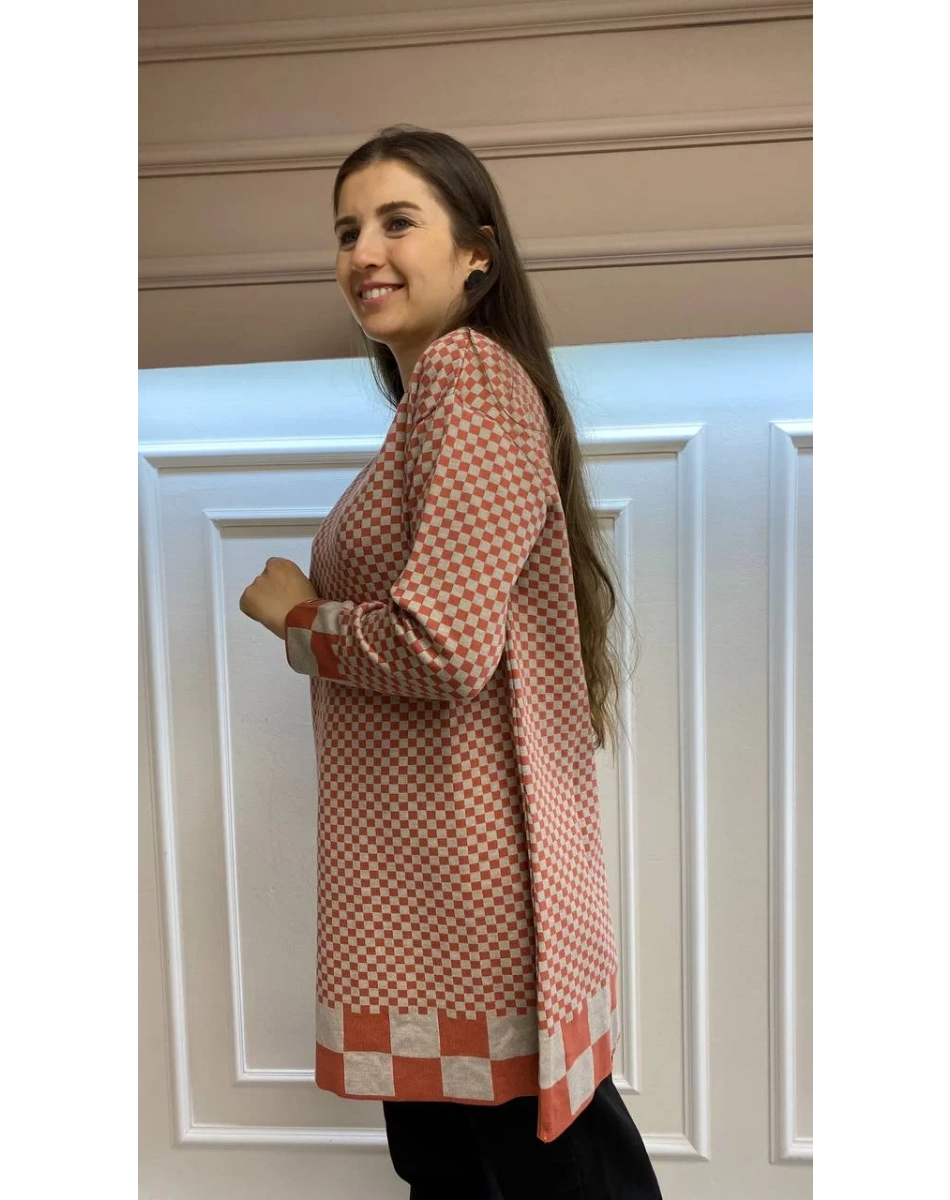 İnvee 6873 Soğan Kabuğu Küp Desenli Triko