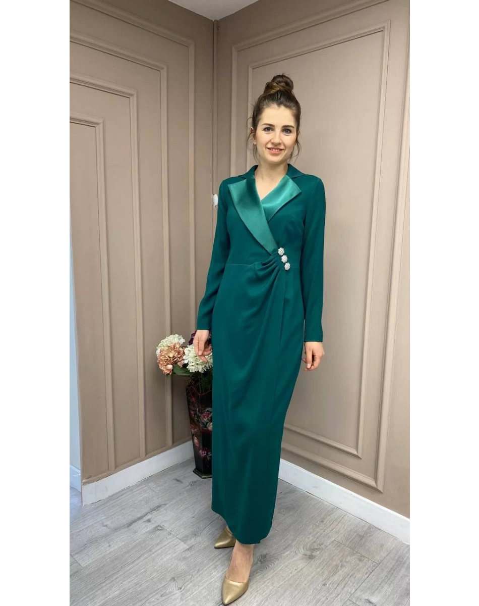 Senna 32329W23 Zümrüt Zelins Abiye