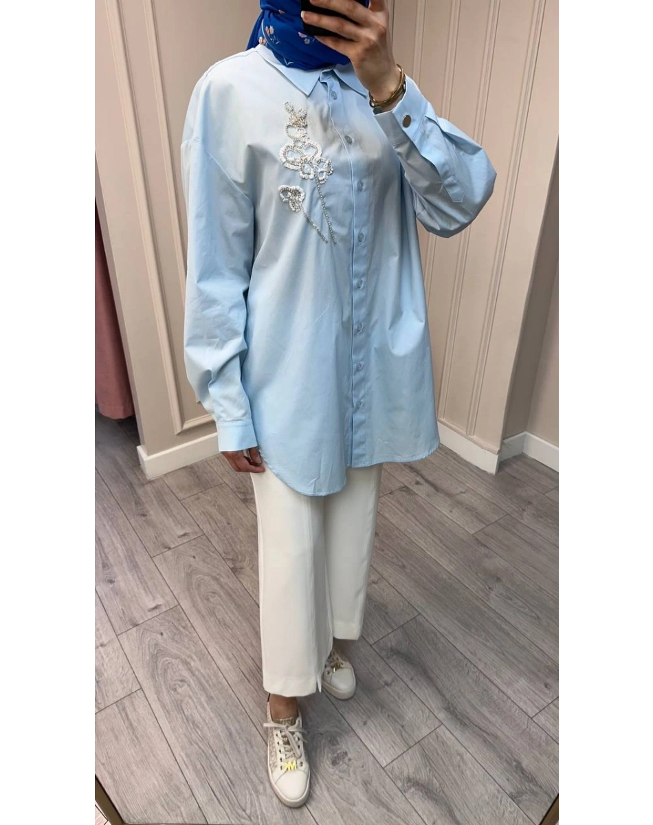 Exquise E26Y06208064 Mavi Bernetta Gömlek