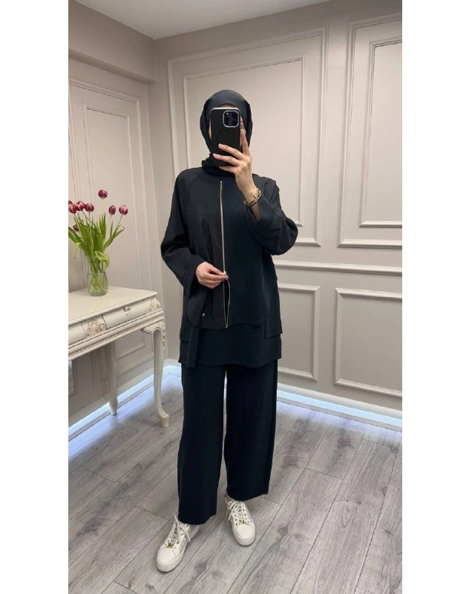 Ghisa 3610T9143 Siyah Fermuar Detaylı Takım