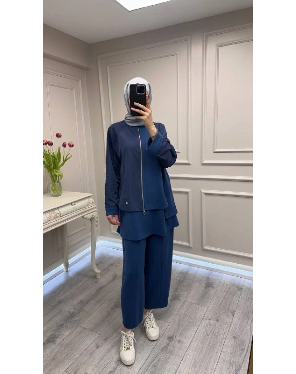 Ghisa 3610T9143 İndigo Fermuar Detaylı Takım