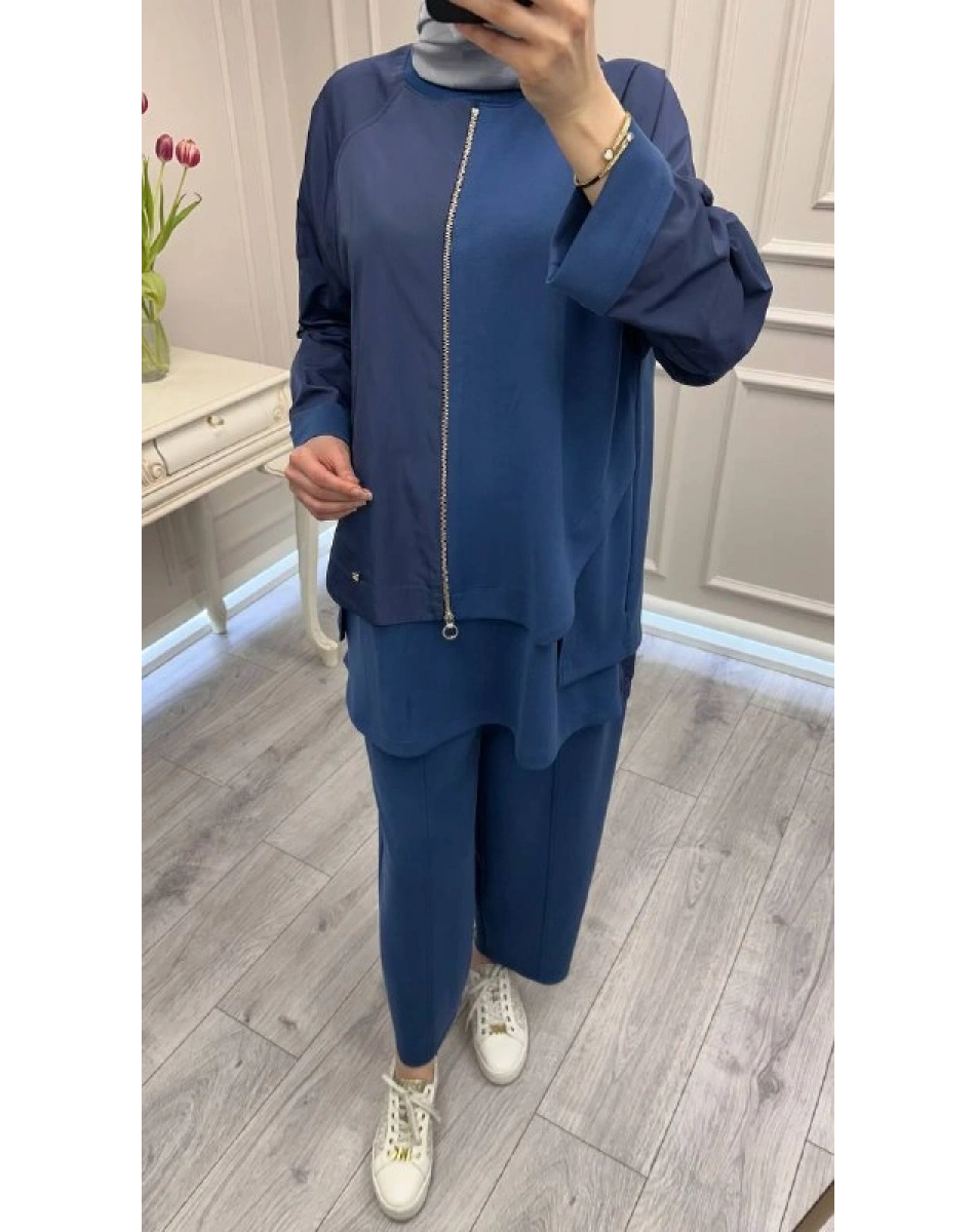 Ghisa 3610T9143 İndigo Fermuar Detaylı Takım