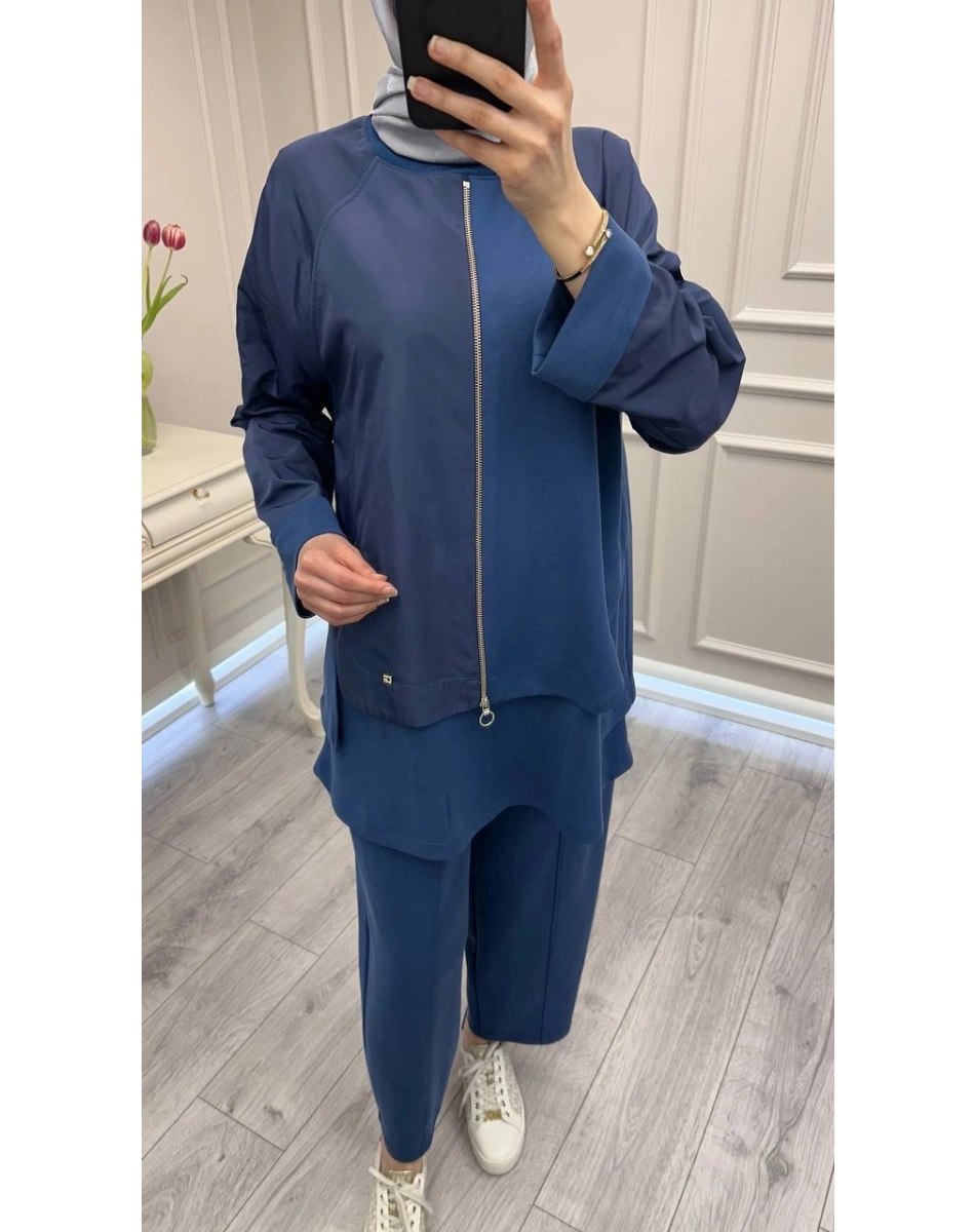 Ghisa 3610T9143 İndigo Fermuar Detaylı Takım