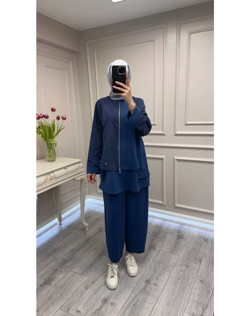 Ghisa 3610T9143 İndigo Fermuar Detaylı Takım