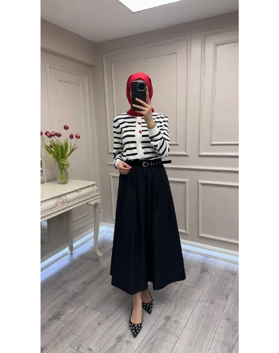 Ghisa 3620H3313 Ekru Siyah Hırka