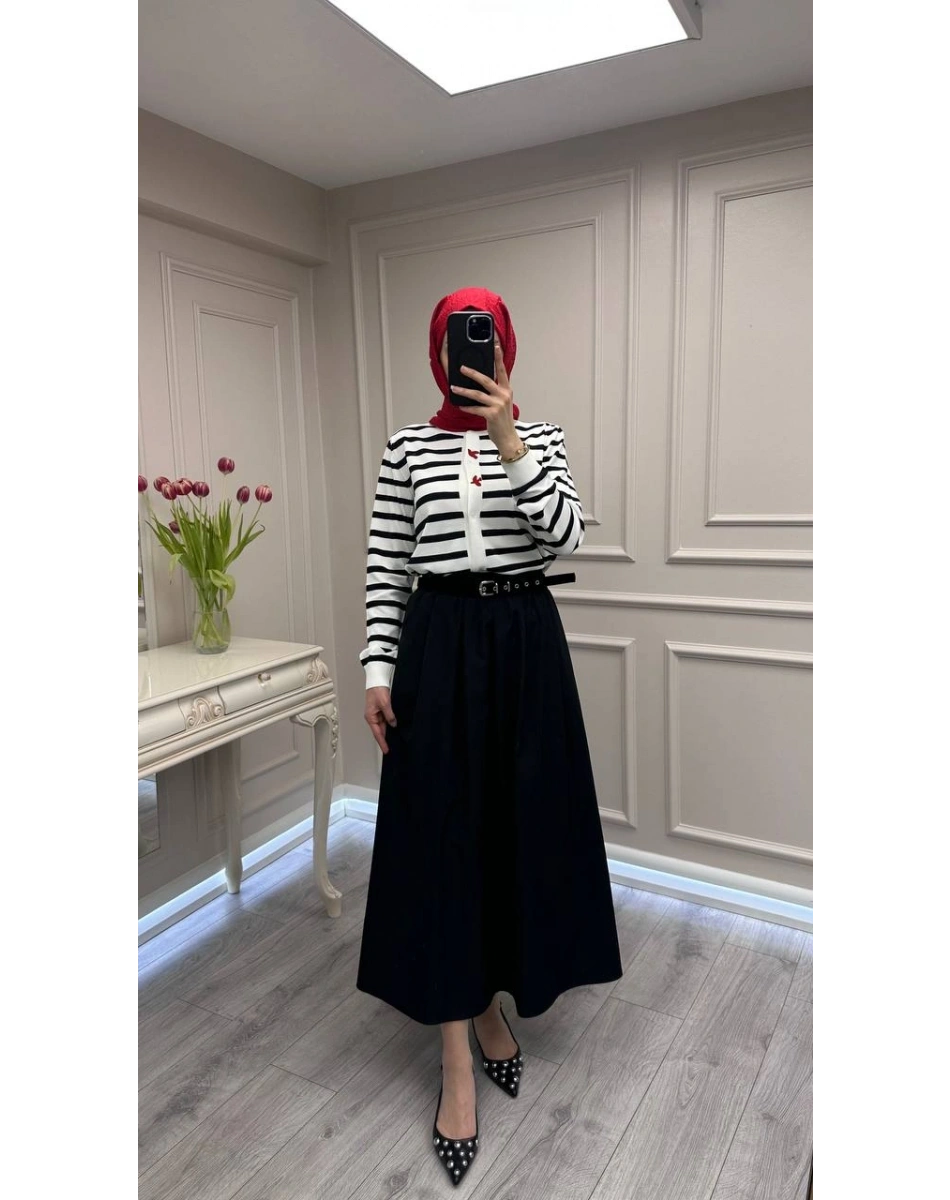 Ghisa 3620H3313 Ekru Siyah Hırka