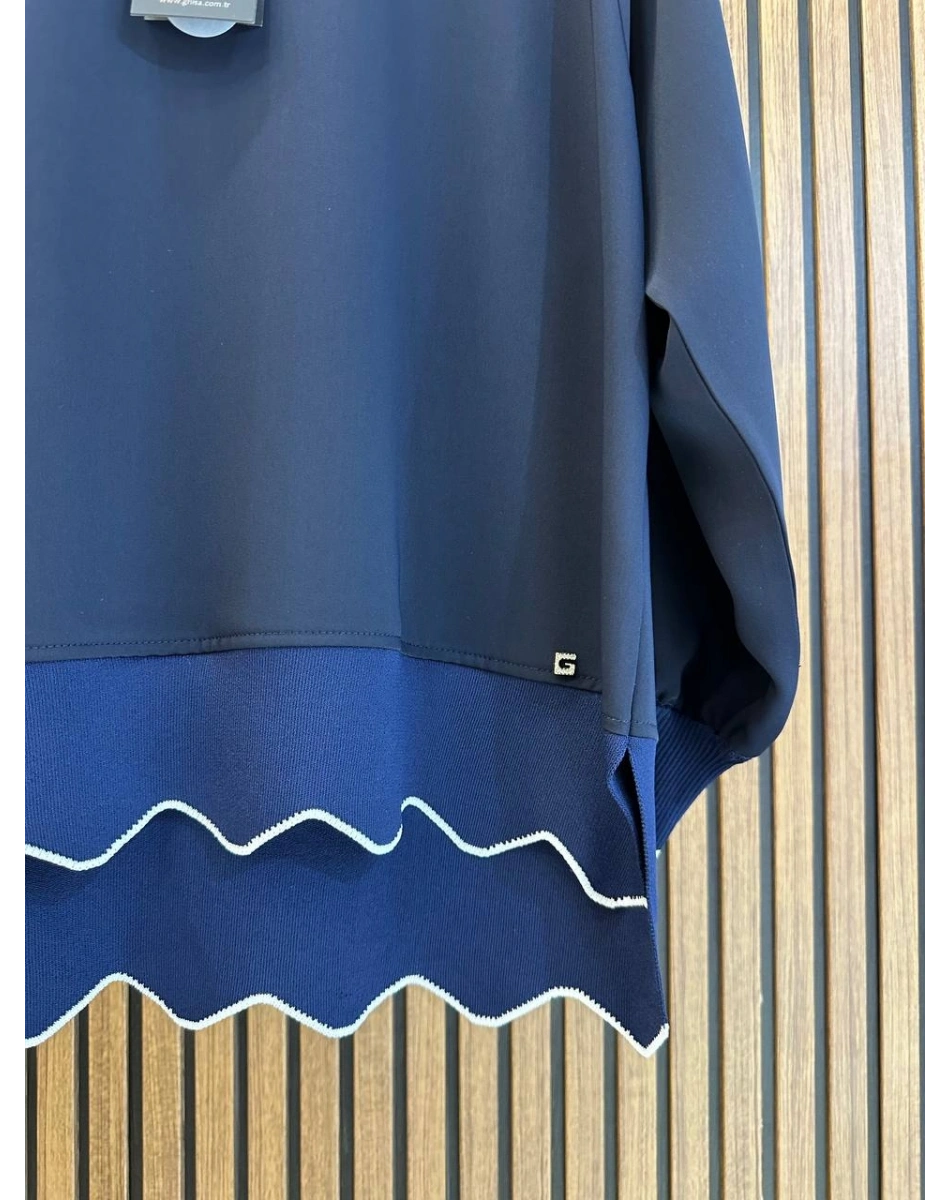 Ghisa 3630T4304 Lacivert Ribana Detaylı Tunik