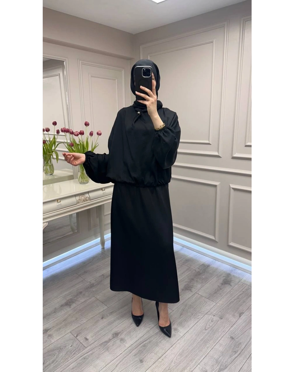 Ghisa 3610T4328 Siyah Yaka Detaylı Tunik