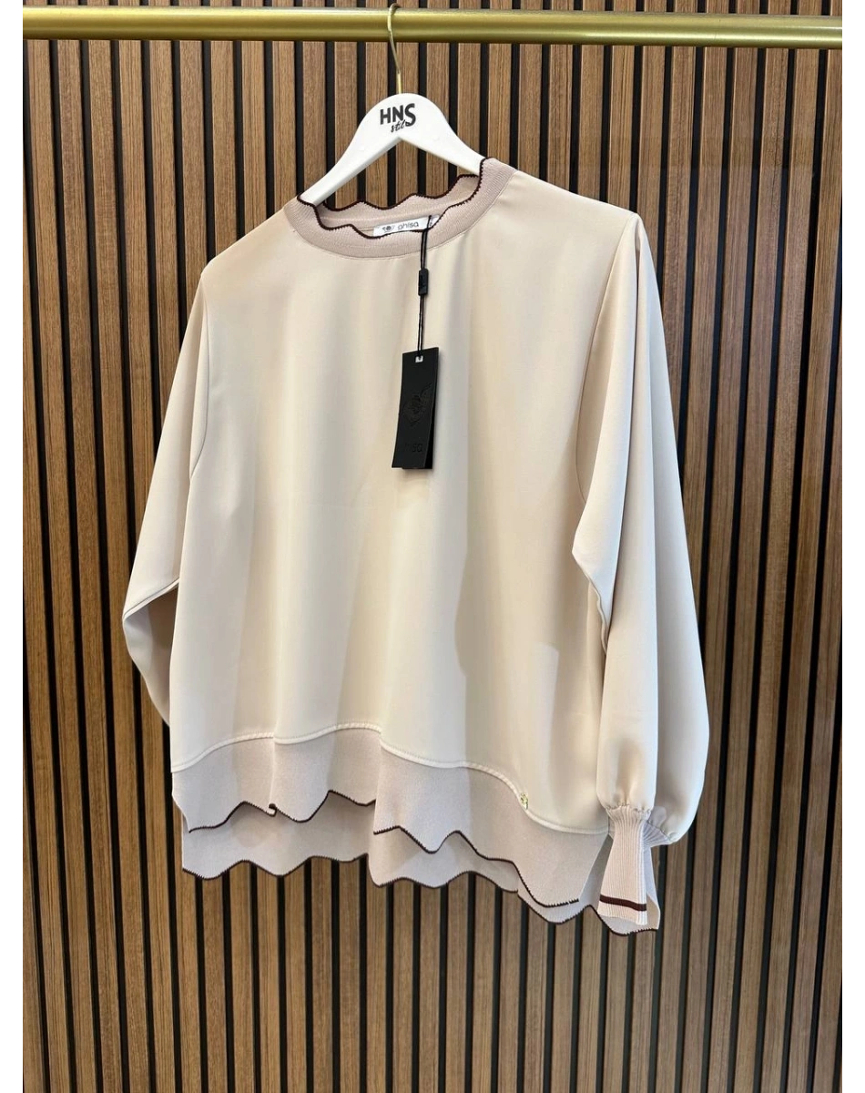 Ghisa 3630T4304 Bej Ribana Detaylı Tunik