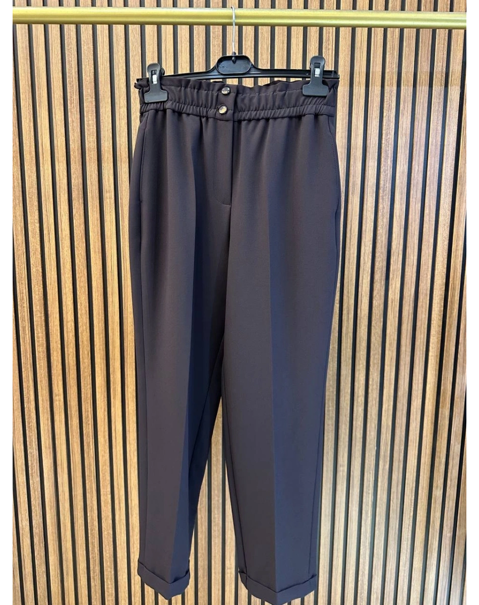 Yusuf Özdemir 26K1484 Kahve Beli Lastikli Pantolon