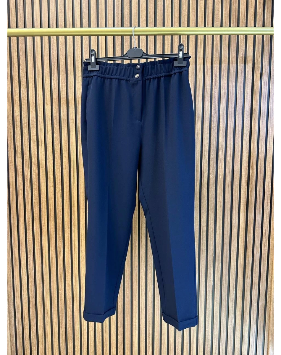 Yusuf Özdemir 26K1484 Lacivert Beli Lastikli Pantolon