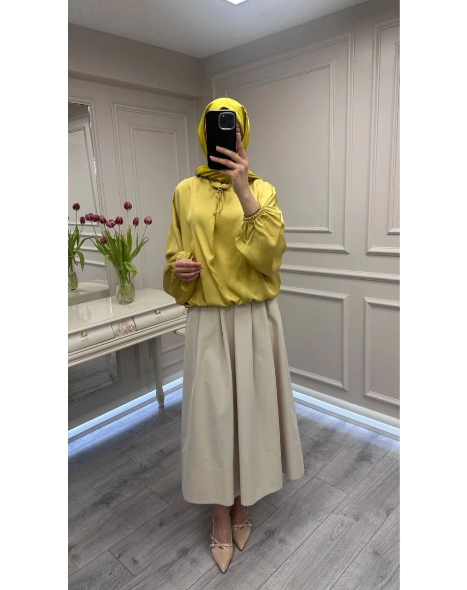 Ghisa 3610T4328 Asit Yaka Detaylı Tunik