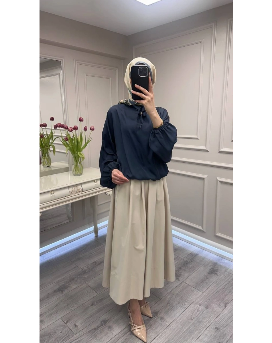 Ghisa 3610T4328 İndigo Yaka Detaylı Tunik