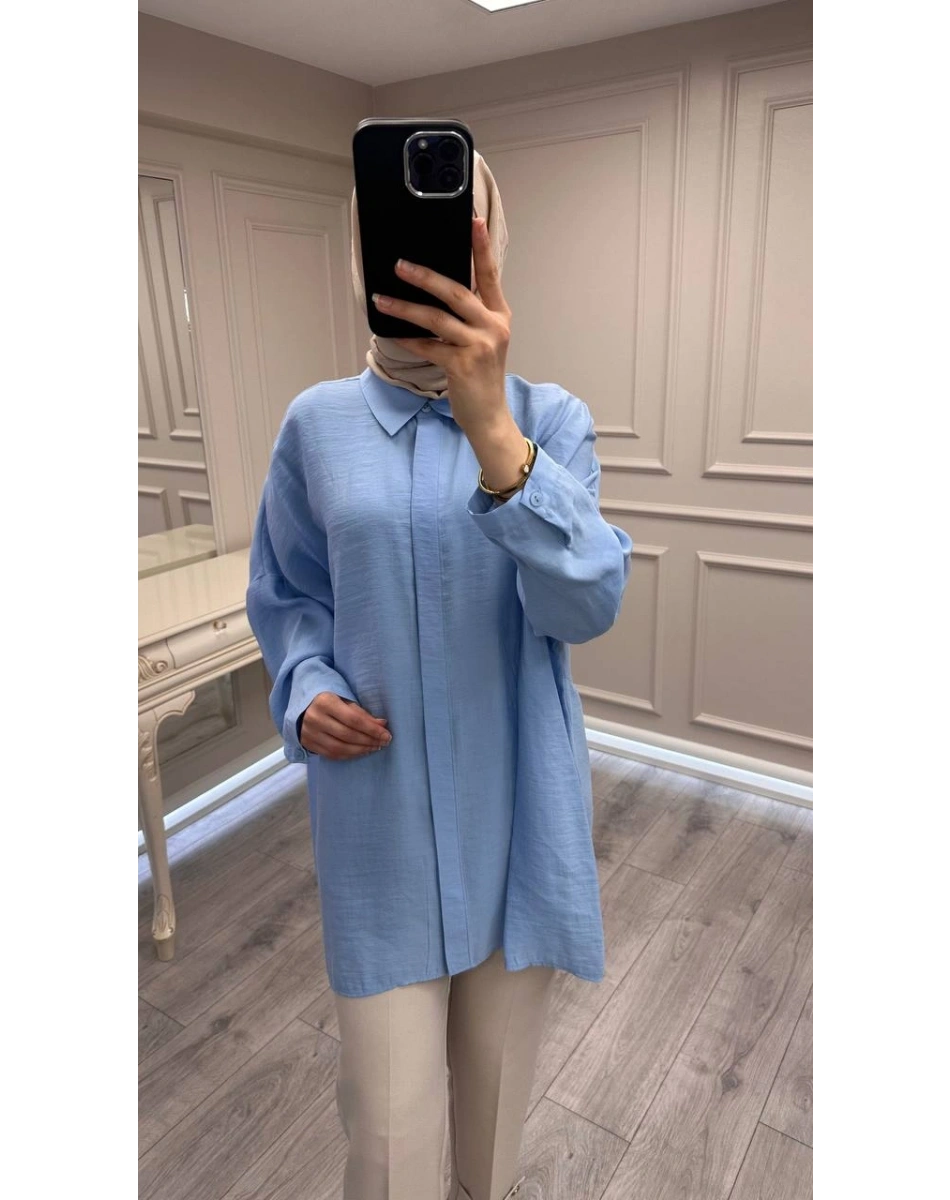 Nuss Triko 26Y3001 Roos Mavi Gömlek