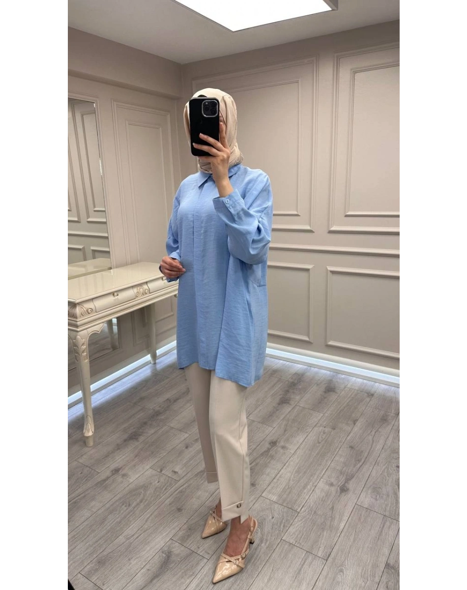 Nuss Triko 26Y3001 Roos Mavi Gömlek