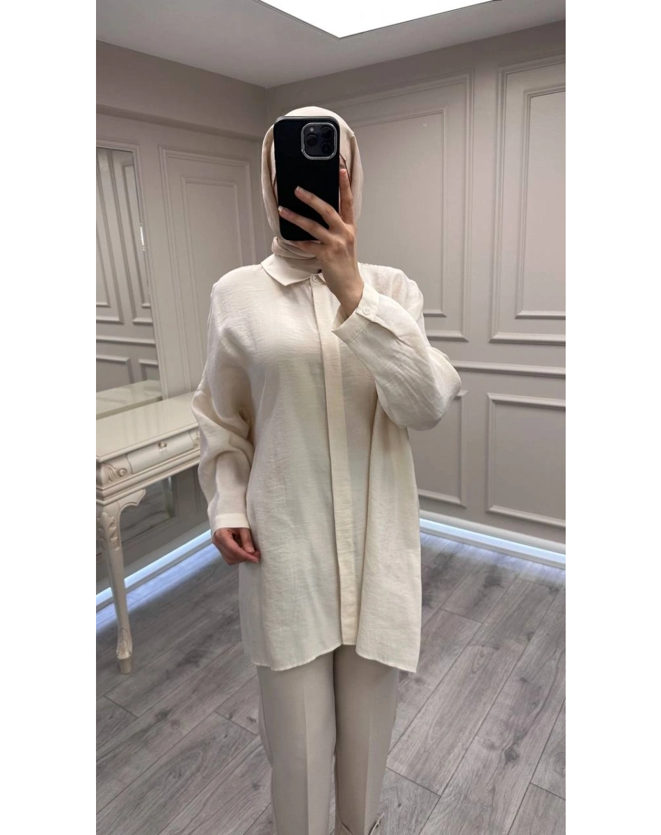 Nuss Triko 26Y3001 Krem Gömlek