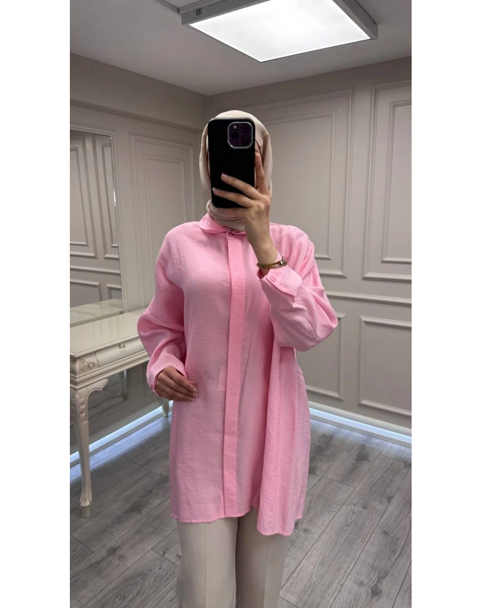 Nuss Triko 26Y3001 Şeker Pembe Gömlek