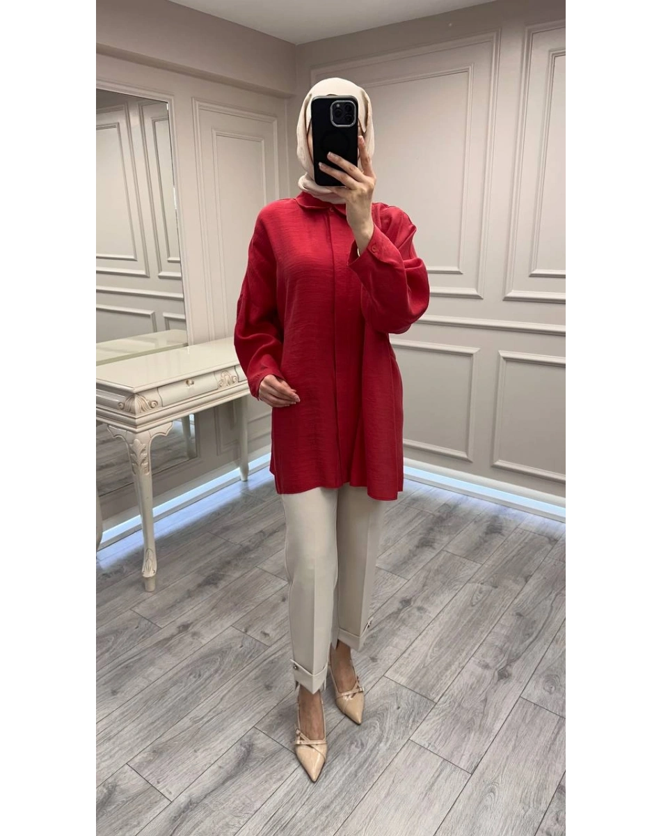 Nuss Triko 26Y3001 Kırmızı Gömlek