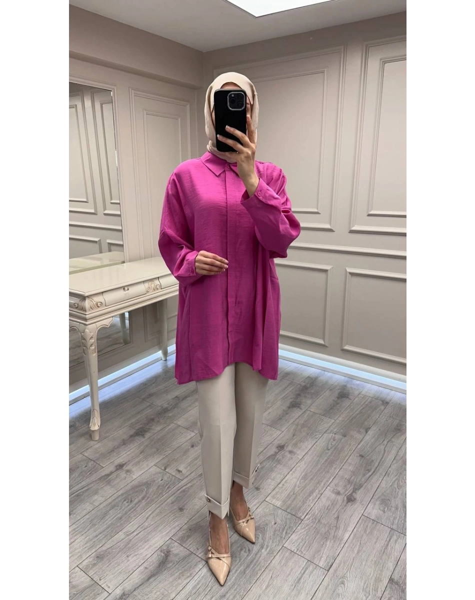 Nuss Triko 26Y3001 Fuşya Gömlek