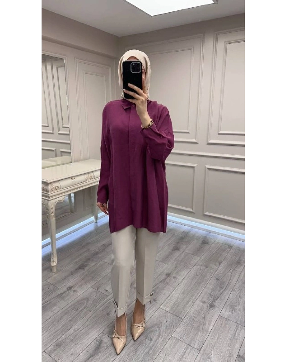 Nuss Triko 26Y3001 Mürdüm Gömlek