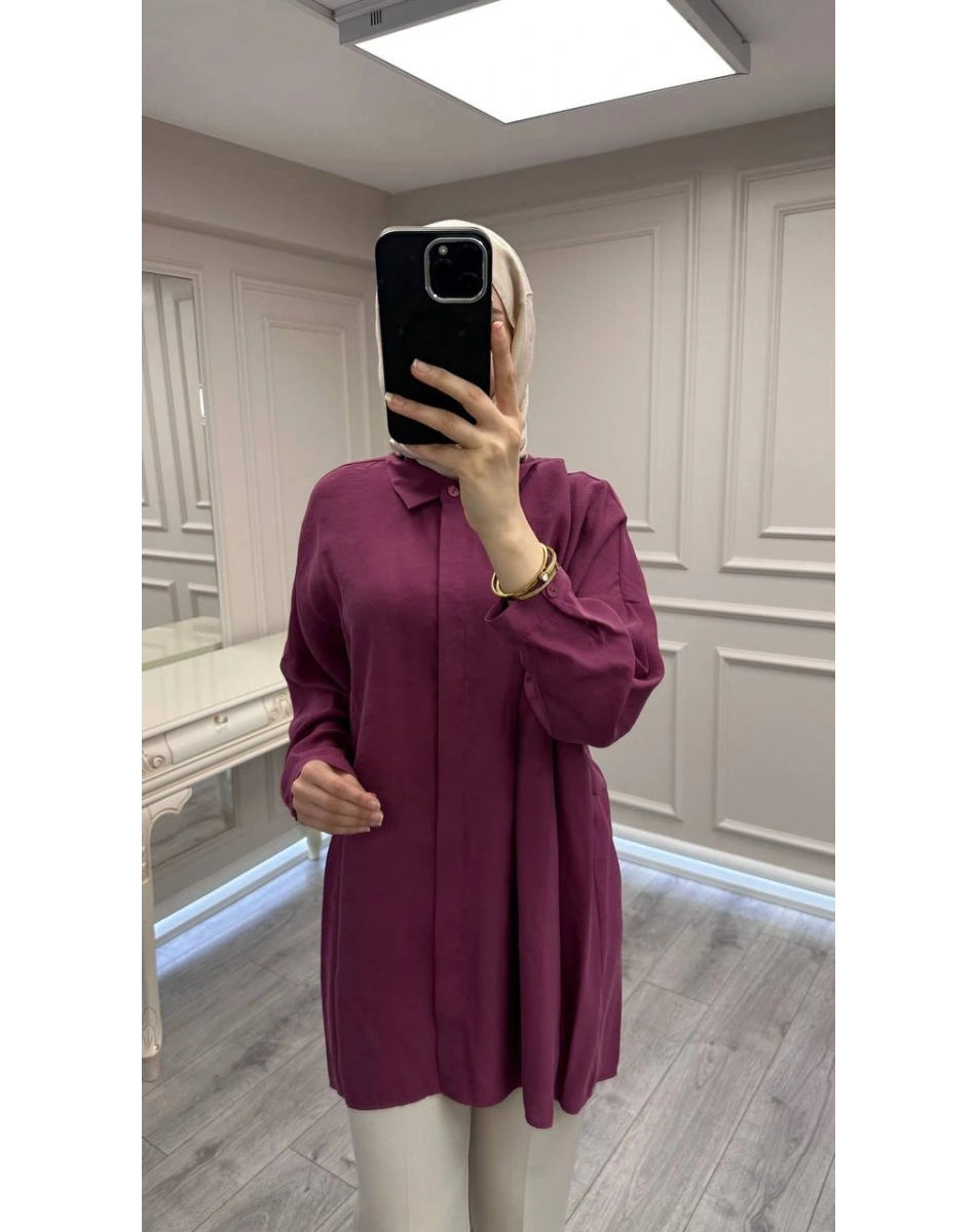 Nuss Triko 26Y3001 Mürdüm Gömlek