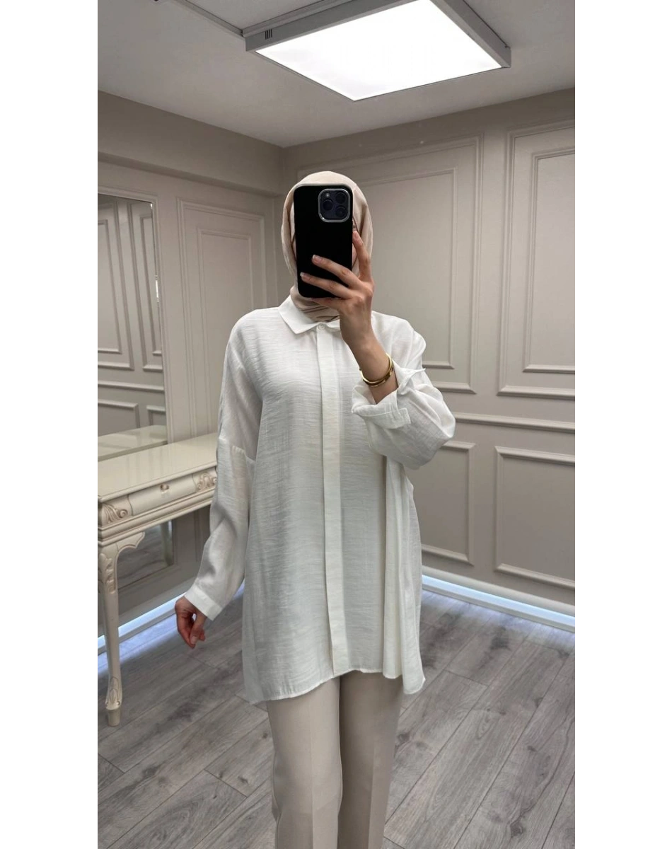 Nuss Triko 26Y3001 Ekru Gömlek