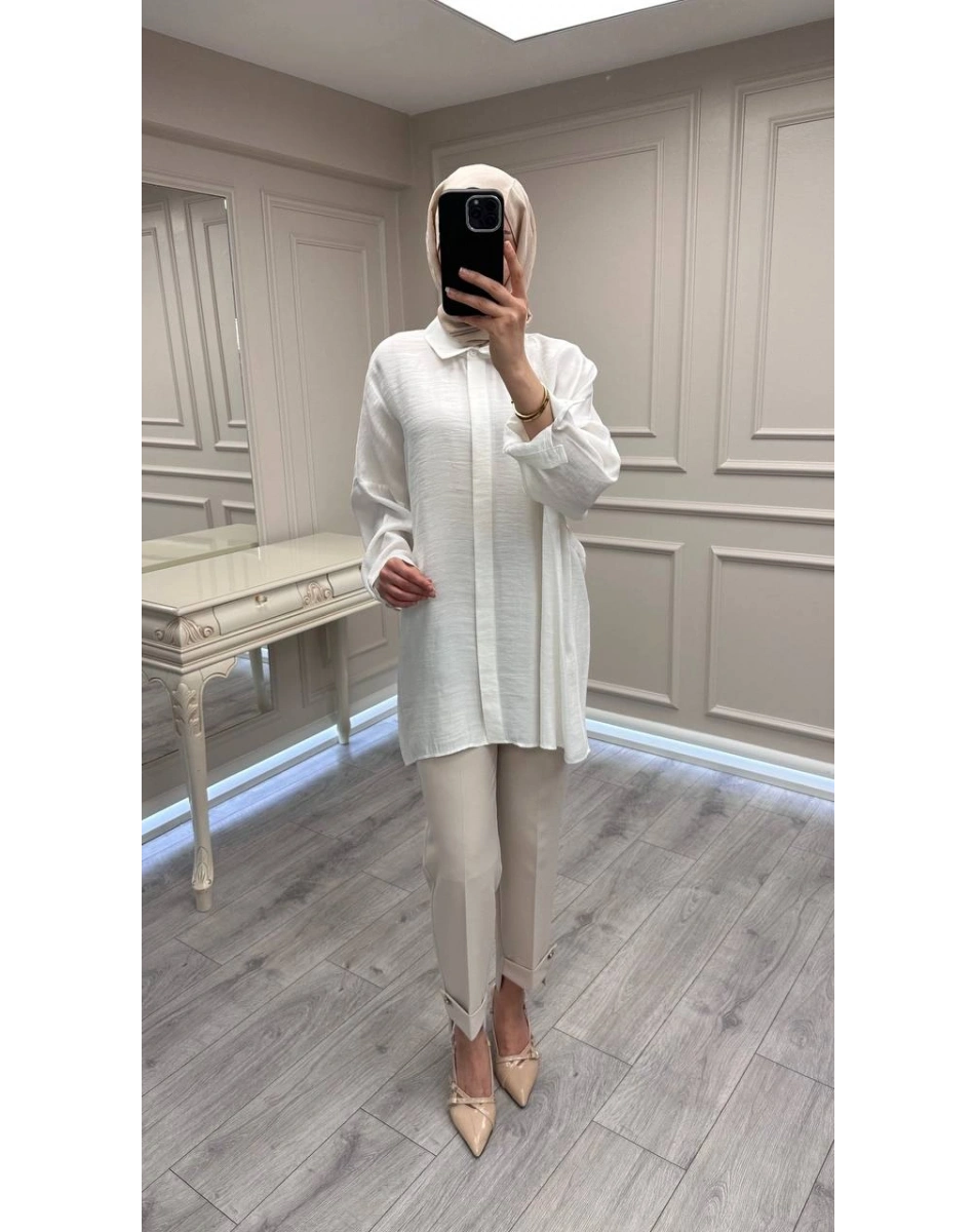 Nuss Triko 26Y3001 Ekru Gömlek